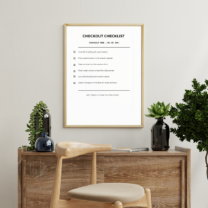 Minimalist Airbnb Checkout Checklist Editable Canva Template