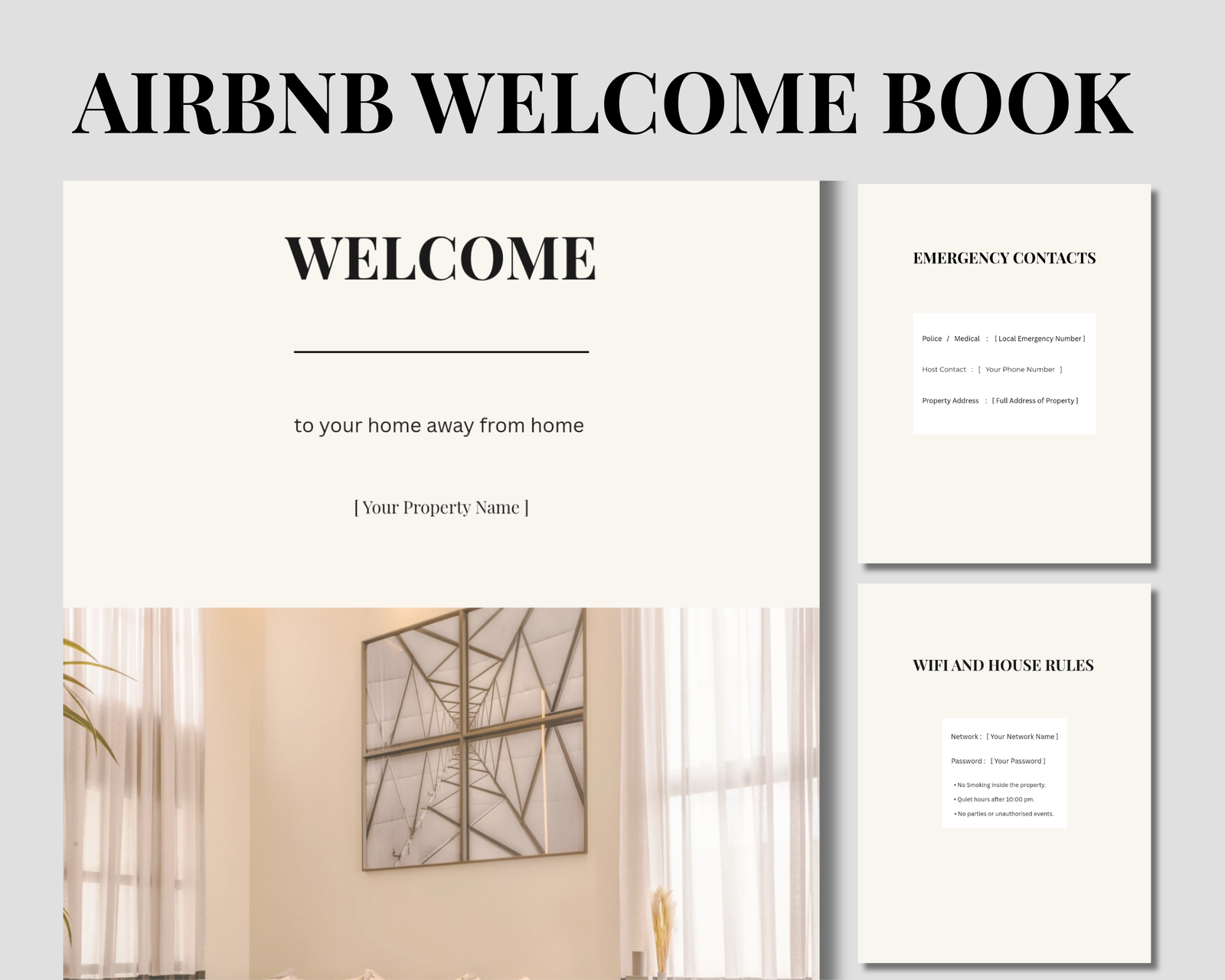 Minimalist Airbnb Welcome Book Template
